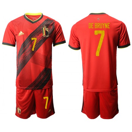 Belgien Fotbollströjor DE BRUYNE 7 Barn Hemma tröja EM 2020 Kortärmad